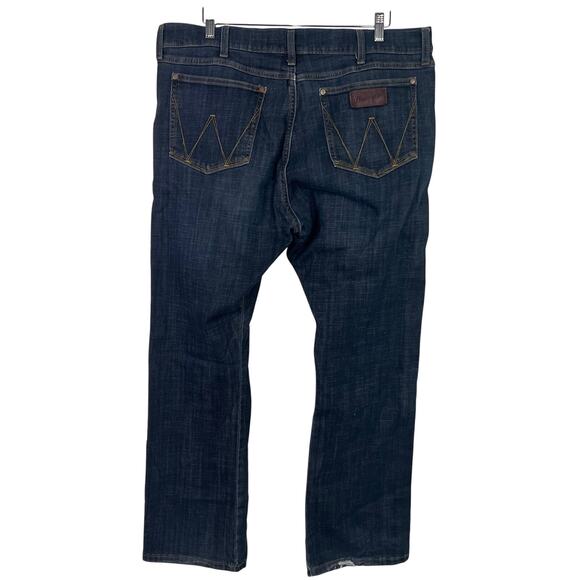 Wrangler Retro Men's Slim Boot Jeans 38x32 Dark Wash Denim Western Rodeo - Picture 1 of 8